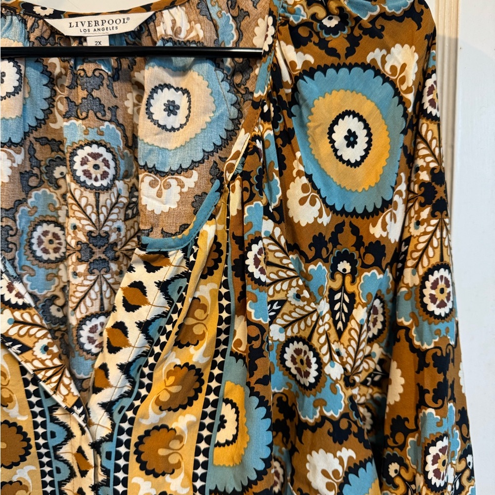 Liverpool Multicolor Patterned Blouse - image 2